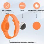 2 Pack Waterproof AirTag Bracelet for Kids, Hidden Silicone Wristband for AirTag, GPS Tracker Case for Air Tag Holder Strap Watch Band for Child Toddler, Secure Anti-Loss Protection(Orange,Purple)
