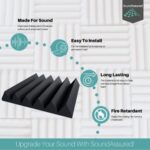 Soundproofing Acoustic Studio Foam – Orange Color – Wedge Style Panels 12”x12”x2” Tiles – 4 Pack