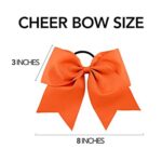 CEELGON Large Cheer Bows Orange Ponytail Holder Girls Elastic Hair Ties 8″ 20PCS Hair Accessories for Teens Women Girls Softball Competition Sports Cheerleaders