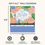 Orange Circle Studio 2024 Do It All Wall Calendar, Family Planner for Grocery or Shopping List, Chore Board with Magnetic and Nail Hanging Option for Fridge, Home or Office Decor, Bella Flora