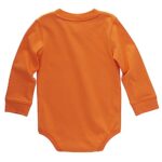 Carhartt Long-Sleeve Pocket Bodysuit, Exotic Orange, 12 Months
