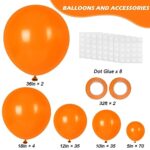 RUBFAC Orange Balloons, 146 pcs Different Sizes Pack of 36 18 12 10 5 Inch for Balloon Garland or Balloon Arch as Graduation Wedding Birthday Baby Shower Anniversary Party Decorations