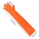 Wobe Long Opera Party 20s Satin Gloves Stretchy Adult Size Elbow Length Wedding (Orange)