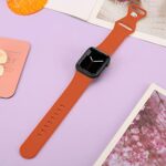 AIRPROCE Compatible with Apple Watch Bands 38mm 40mm 41mm 42mm 44mm 45mm 49mm, Soft Silicone Sport Wristbands Replacement Strap for iWatch Ultra SE Series 8 7 6 5 4 3 2 1 Sport Edition for Women Men (38/40/41mm S/M, Orange)