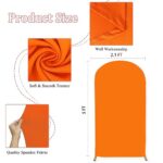 MODFUNS Arch Cover Orange 2.1x5FT 2-Sided Arch Cover Backdrop Fabric for Chiara Wall Stand Round Top Arch Backdrop Cover Spandex Fitted Arch Covers for Wedding Ceremony Birthday Party Arch Decorations