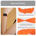 Pailebi Silicone Bands Compatible with Fitbit Versa 2 for Women Men, Soft Breathable Sport Replacement Wristbands for Fitbit Versa/Versa Lite/Versa SE (Orange)