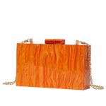 LETODE Acrylic Clutch Bags Purse Perspex Bag Handbags for Women (5239-2 ORANGE)