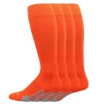 Youper Youth Baseball & Softball Socks Over The Calf Length (Orange/Grey – 2 Pairs, Medium)