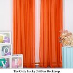 Orange Chiffon Backdrop Curtain 29×108-Inch 2 Panels Chiffon Fabric Drapes for Wedding Ceremony Voile Sheer Curtains 2 Panels Photography Backdrop Drapes (29”x108”x2pcs, Orange)