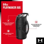 Under Armour Playmaker Sport Jug, Water Bottle with Handle, Foam Insulated & Leak Resistant, 64oz, Dark Orange/New Grey