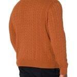 Amazon Essentials Men’s Crewneck Cable Cotton Sweater, Rust, X-Large