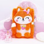 YOYTOO Fox Diary for Girls with Lock and Keys, Plush Fox Journal Notebook for Kids, Lock Diary with 160 Lined Pages for Writing Drawing, Back to School Supplies Birthday Gifts for Girls