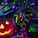 Halloween String Lights,33ft 100 LED Halloween Decorative Lights with 8 Modes & Timer, Waterproof Battery Indoor Mini Lights Orange String Lights for Halloween Decorations?Orange & Purple & Green)