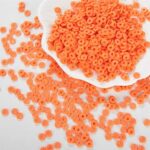1000pcs 6mm Clay Beads with Box Package Orange Polymer Clay Beads for Bracelets Necklace Jewelry Making (Orange)