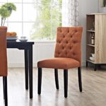 Modway MO- Duchess Modern Tufted Button Upholstered Fabric Parsons, Dining Chair, Orange