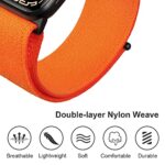 ZRDESIGN Ultra Wide Black Nylon Watch Band Compatible with Apple Watch 49mm 45mm 44mm 42mm, Adjustable Sport Loop For iWatch Series 8 7 6 5 4 3 2 1 SE, Orange