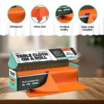 Tablecloth Roll – 54″ X 110′ Orange Premium Plastic Table Cloths with Cutter Box – Cut to Size – Decorative Rectangle Table Cover Smooth Tablecloth – Disposable Table Cloths for Parties, Weddings.