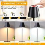 HAJINLU Cordless Table Lamp Battery Operated Rechargeable for Dinning Table Home Decor Bedside Nightstand Small Night Light (Orange)