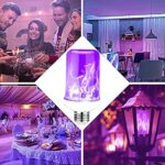 LED Flame Effect Light Bulb?Purple Fire Bulb with 4 Modes Flickering Christmas Lights Decorations E26/E27 Base Flame Bulb with Gravity Sensor for Halloween PartyOutdoor Home Decor