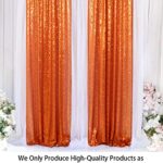 Sequin Backdrop Curtain Orange 2FTx7FT 2 Pack Sequin Fabric Backdrop Drapes Christmas Backdrop for Photography 60x215cm Orange Wall Backdrop for Video Studio Prop