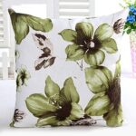 Bokeley Pillow Case, Cotton Linen Square Beautiful Flowers Print Decorative Throw Pillow Case Bed Home Decor Car Sofa Waist Cushion Cover (Green)