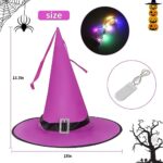 Galiejar Halloween Decorations Outdoor,6pc Hanging Lighted Witch Hats Decor Halloween Decor Indoor Outside Ornaments for Yard Tree Garden