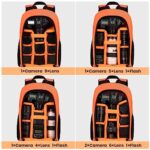 TARION Camera Bag Backpack Waterproof – Large Capacity Photo Backpack Photography Bag DSLR Camera Case with 15 Inch Laptop Compartment Rain Cover for Women Men Photographer Lens Tripod Orange TB-02