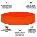 Suddora Workout Headband for Men and Women, Moisture-Wicking Athletic Sweatband, Lightweight Cotton Terry Cloth Bands for Basketball, Tennis, Football, Gym, Running, Cosplay & Costumes (Orange)