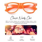 Clear Lens Non-Prescription Retro Fashion Nerd Glasses for Men Women – Cosplay Costume Fake Eyeglasses Frame