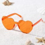 MAXJULI Heart Sunglasses for Women Baby Girl,Hot Party Neon Shades UV Protection (Orange)