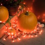 Twinkle Star Halloween Decorations 33FT 150 LED Incandescent Mini Orange String Lights for Outdoor Indoor Patio Home Party Garden Yard Halloween Decor