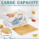 pinata fall bread box for fall decor, fall bread container with lid, pumpkin decor bread box for kitchen countertop for fall decorations, autumn home decor bread keeper (13 * 8.5 * 5.3 inch, white