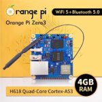 Orange Pi Zero 3 4GB LPDDR4 Allwinner H618 Quad-Core 64 Bit Single Board Computer with 16MB SPI Flash, Support WiFi and BT5.0, Development Board Computer Run Android 12 TV/Debian/Ubuntu(Zero3 4G)
