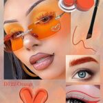 Waterproof Matte Gel Eyeliner Pot- Orange Long Lasting Cream Eyeliner Eyebrow Gel, High Intensity Pigments Smudge-proof Eye Liner Brow Cream, for Halloween Cosplay Show Eye Liner Brow Face Makeup-#122