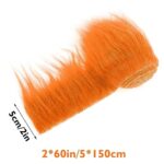 Lusofie Shaggy Plush Faux Fur Fabric Precut Strips 2x60inch Orange Fur Fluffy Fuzzy Craft Fur for Gnomes Beard Santa Claus Hair Dwarf Cosplay Costume DIY Craft Decoration