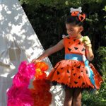 Toddler Kids Girls Halloween Pebbles Costume Mesh Tulle Dress Princess Outfits for Girls Boys Dress Up Party Photo Shoot