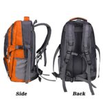 Brecirh 60L Waterproof Hiking Backpack, Lightweight Camping Backpac, Travel Backpack for Women Men Climbing Camping Outdoor (Orange)