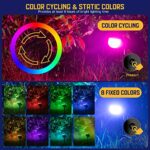 Kyosho Solar Color Spot Lights Outdoor, 9 Lighting Modes Halloween Christmas Lights, 38 LEDs Color Changing Solar Outdoor Lights, Waterproof RGBW Multicolor Solar Spotlight Tree Pool Lights, 2 Pack