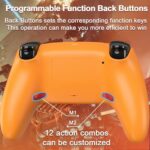 TOPAD Custom Remote for PS4 Controllers, Gamepad Control for Playstation 4 Controller Compatible with Pro/Slim/Steam/PC Console, Ymir Elite Pa4 Controller with Turbo and 2 Remapping Paddles(Orange)