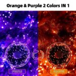 MZD8391 Orange Purple Halloween Lights Outdoor Indoor, 108FT 300 LED 2 Colors in 1 Christmas Lights, Fairy Lights, END to END Connect, Waterproof Halloween Decorations Decor Timer Remote (100% UL)