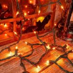 mimigogo Orange Halloween Tree Lights with Green Wire,13ft 50 Incandescent Bulb Waterproof Fairy Lights?Plug in Mini String Lights for Christmas, Patio, Holiday, Party, Home, Indoor Outdoor Decor