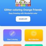 Glitter Orange Friends Coloring Book