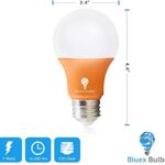 6 Pack BlueX LED A19 Orange Light Bulbs – 7W (50Watt Equivalent) – E26 Base LED Orange Bulb, Party Decoration, Porch, Home Lighting, Holiday Lighting, Decorative Illumination Orange LED Bulb