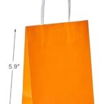 SUNCOLOR 25 Pieces 6″ Mini Goodie Bags Small Orange Gift Bags with Handle for Party Favor Bags(Orange)