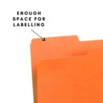 1InTheOffice Orange File Folder, Durable Folder, File Folder Letter Size, 1/3 Cut Assorted Tab, 24 pcs (24)