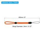 PATIKIL 200mm 8 Inch Hand Wrist Strap Lanyards, 20 Pcs Nylon Adjustable Wristlet String Cord for Cellphone Flashlight USB Key Chain Camera Bottom, Orange