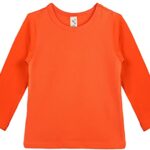 Lilax Baby Girls’ Basic Long Sleeve Round Neck T-Shirt 12-18 Months Orange