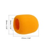 Fielect 5Pcs Microphone Cover Foam Mic Cover Handheld Microphone Windscreen Mic Foam Filter Cover Orange for Karaoke DJ, KTV Broadcasting