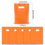 TOSPARTY 40PCS Orange Plastic Gift Bags Candy Bags Die Cut Plastic Bags are Sturdy and Durable Party Assorted Plastic Bag Gift Bag