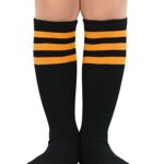 Kids Toddler Youth Cotton Soccer Socks Knee High Soft Tube Socks Long Sport Stockings for Boys Girls Orange & Black Orange 3-6 Years